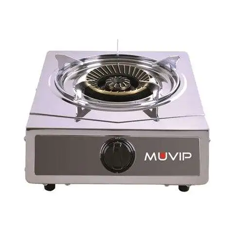 Muvip serie strong cocina de gas inox 1 fuego - encendido piezoelectrico - quemador de hierro fundido desmontable