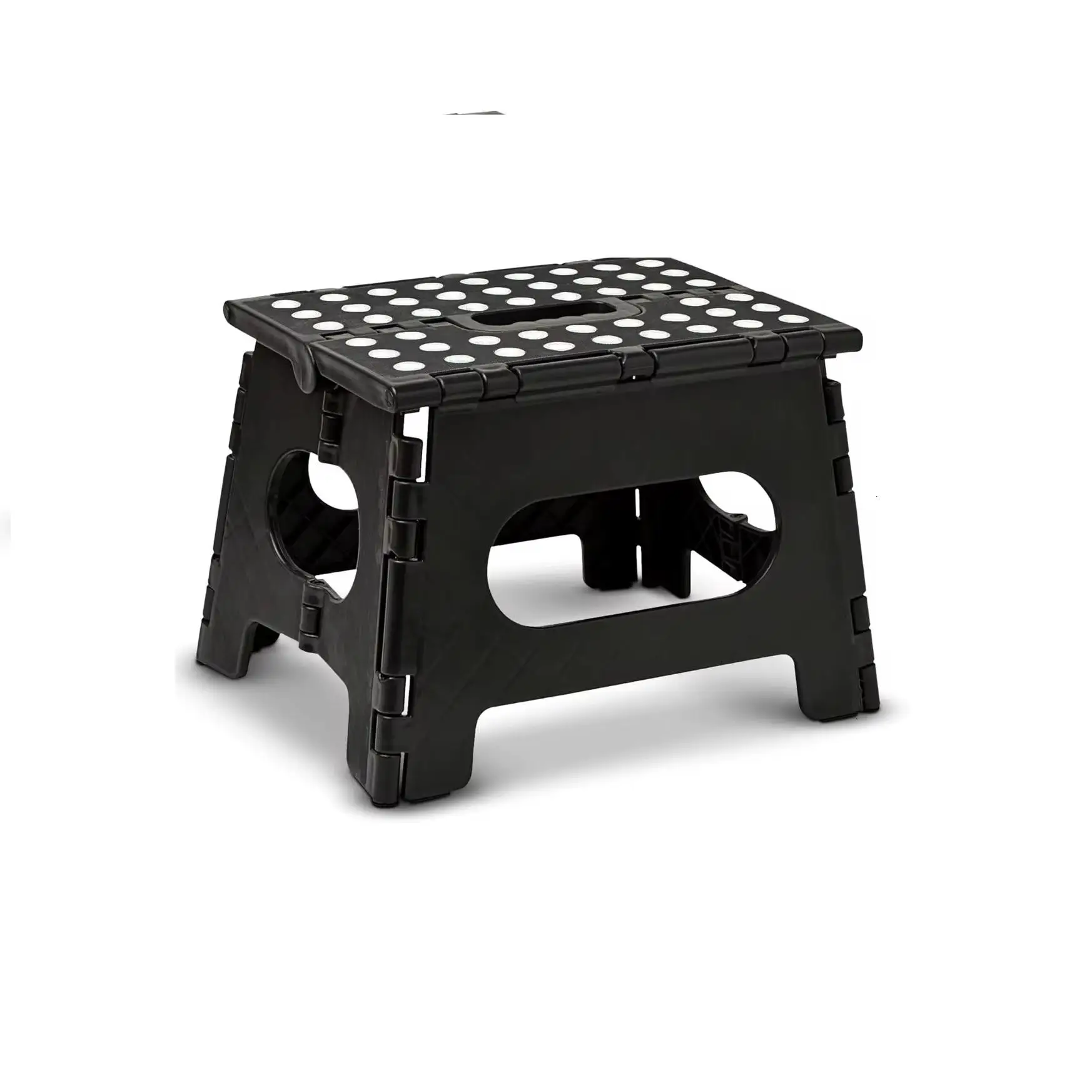 Taburete Plegable Multiuso de PVC ,Silla Portátil para Adultos y Niños ,de hasta 150 kg, ideal Casa ,Viaje ,Camping, Senderismo color Negro