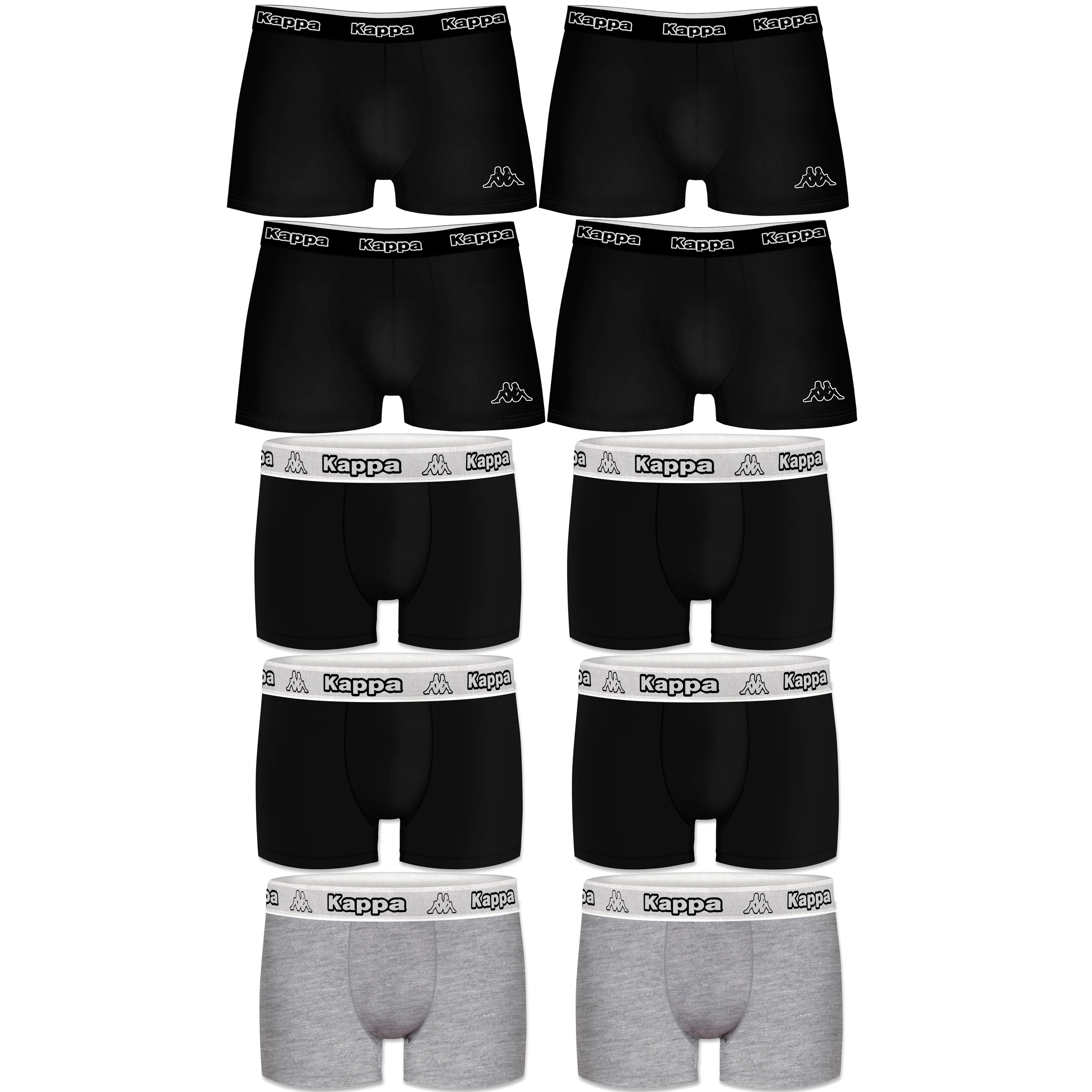 Men's 10 Pack black and gray kappa underpants