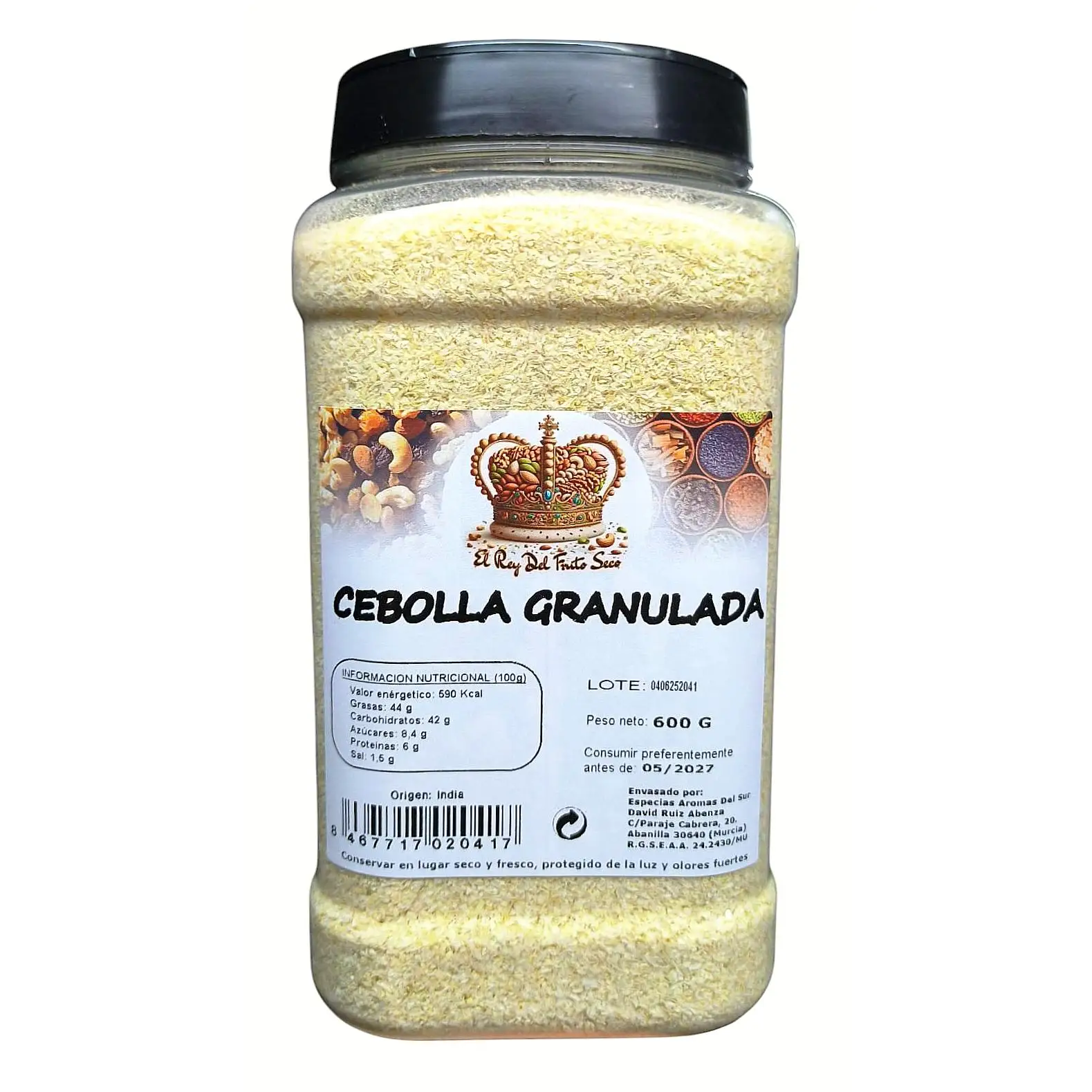Cebolla Granulada 600gr - Cebolla en polvo - El Rey del Fruto Seco