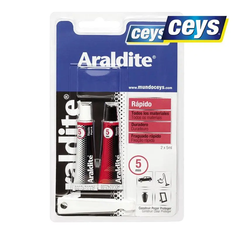 Ceys Adhesive Bi-Component ARALDITE Fast 5 + 5ml 510206-Quick Dry | High Strength | Easy Application