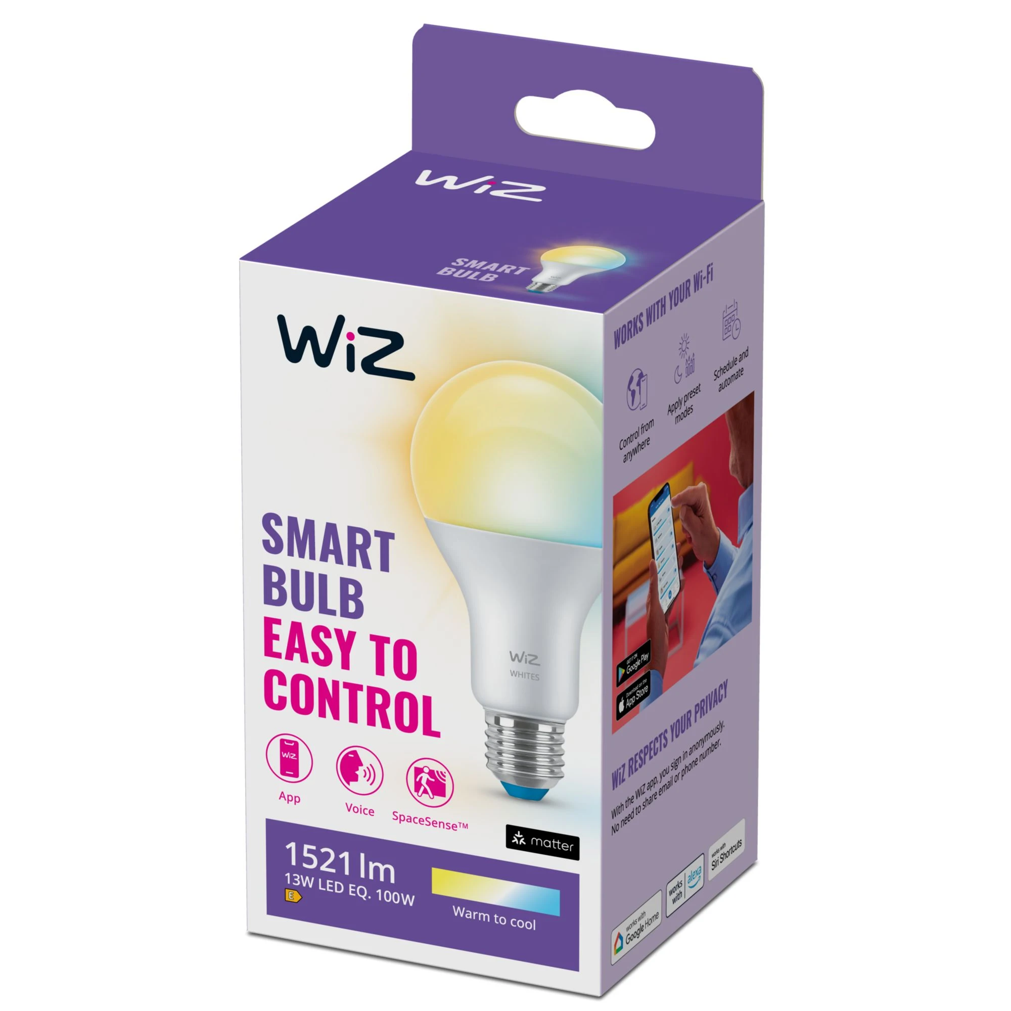WiZ smart bulb White Wi-Fi 13 W