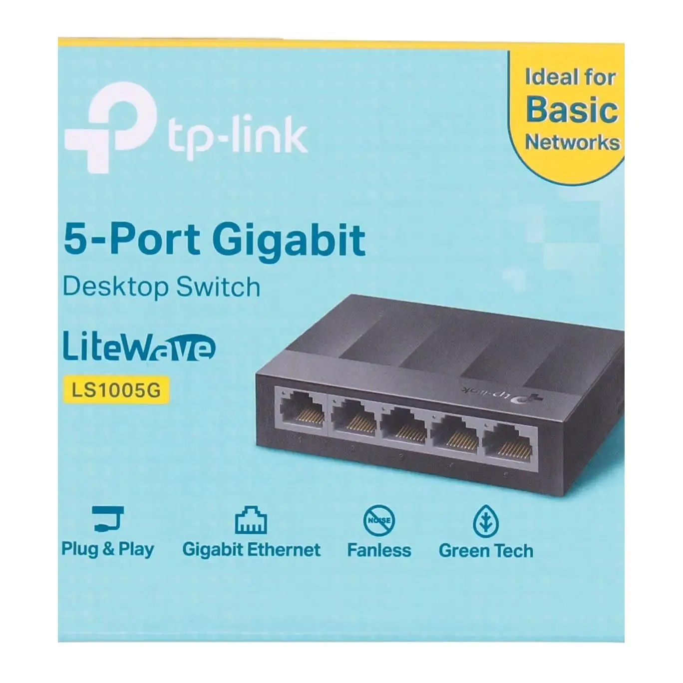 Switch - TP-Link -LS1005G, 5 ports, Gigabit Ethernet (10/100/1000)mbps, Black