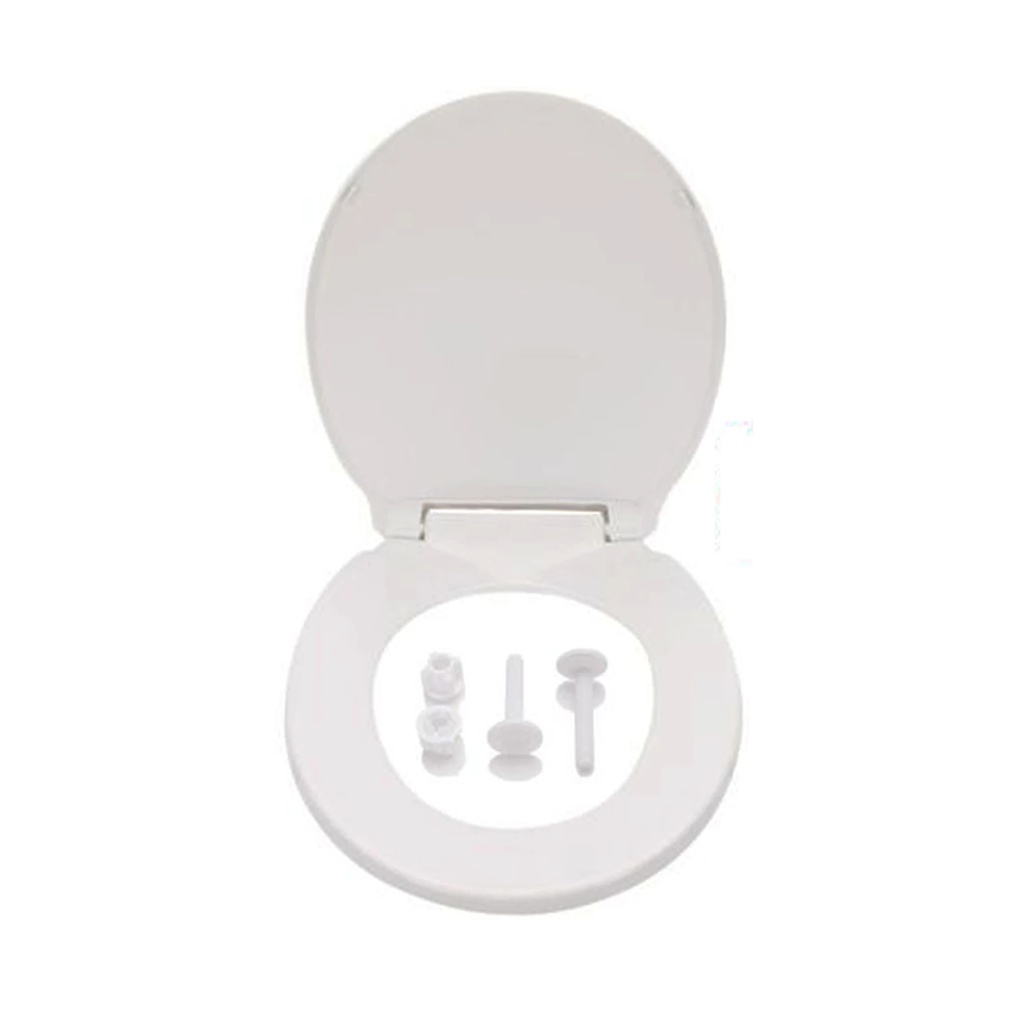 UD - Tapa WC Plástico blanco 18 Pulgadas 42.5*34cm | Asiento Universal con Bisagras Ajustables – Fácil Instalación y Resistente