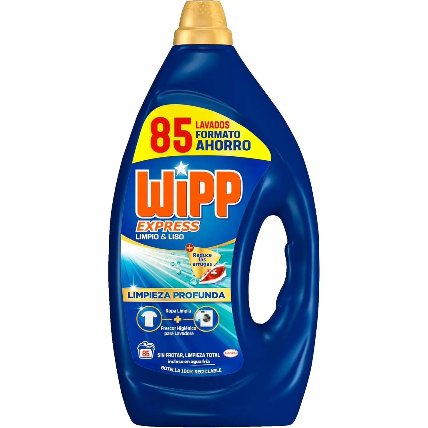 Wipp Express Detergente Líquido Limpio y Liso para lavadora (85 lavados), detergente líquido para lavadora para una limpieza profunda, jabón para ropa