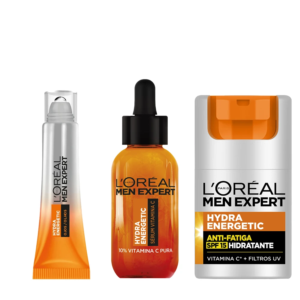 L'Oréal Paris | Men Expert Serum Vitamina C Hydra Energetic Anti-Fatiga + Hydra Energetic Roll-On Ojos Efecto Hielo… — oferta en AliExpress