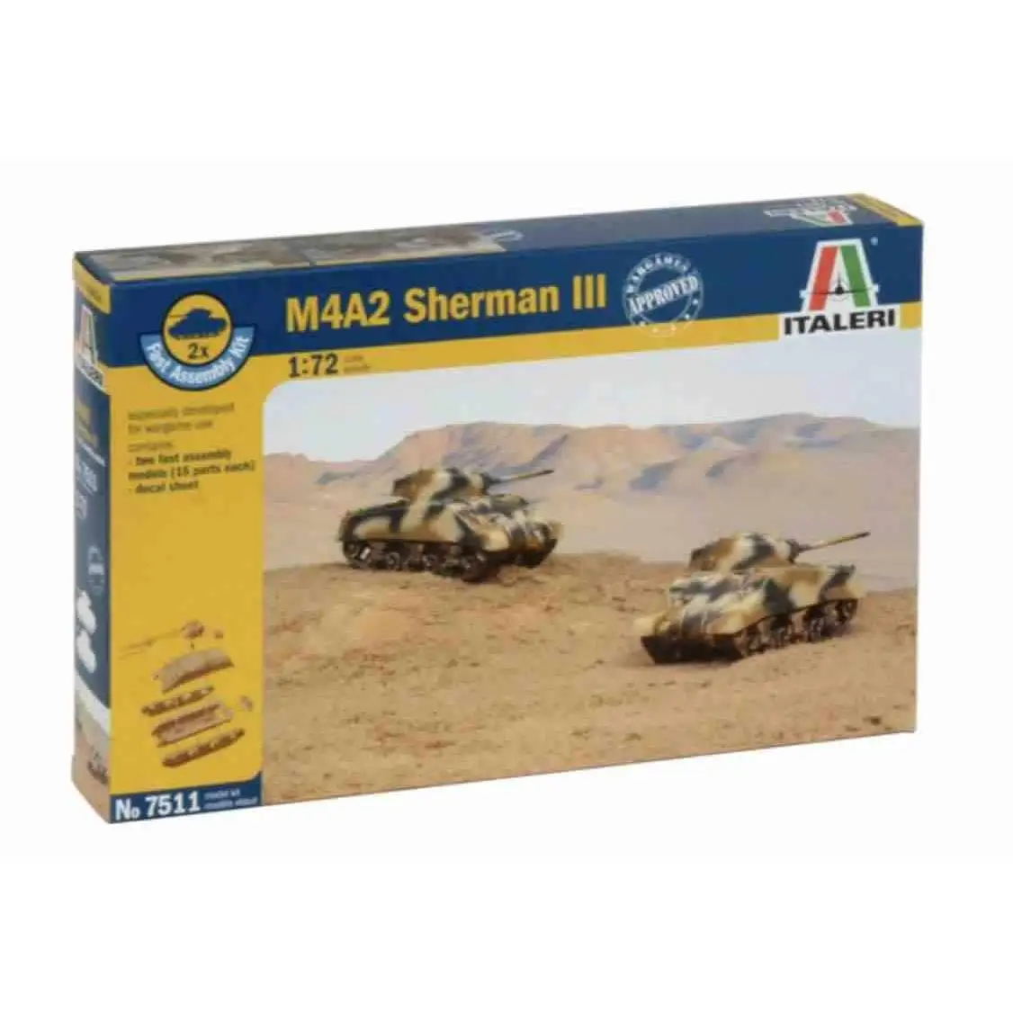 Italeri M4A2 Sherman III-military action tank Kit 1/72