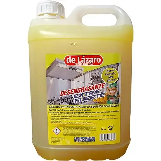 Extra strong degreasing with perfume. With natural orange oil. Container 5 liters.