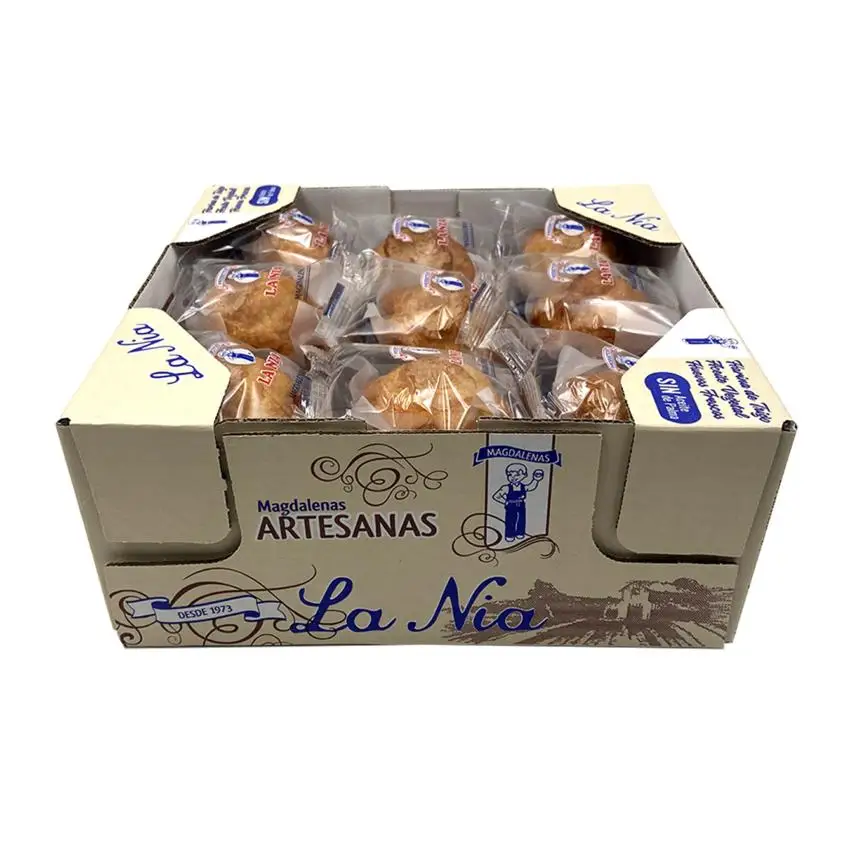 Magdalenas “Artesanas” La Nia Caja de 18 unidades de nuestras Magdalenas Artesanas envasadas individualmente.