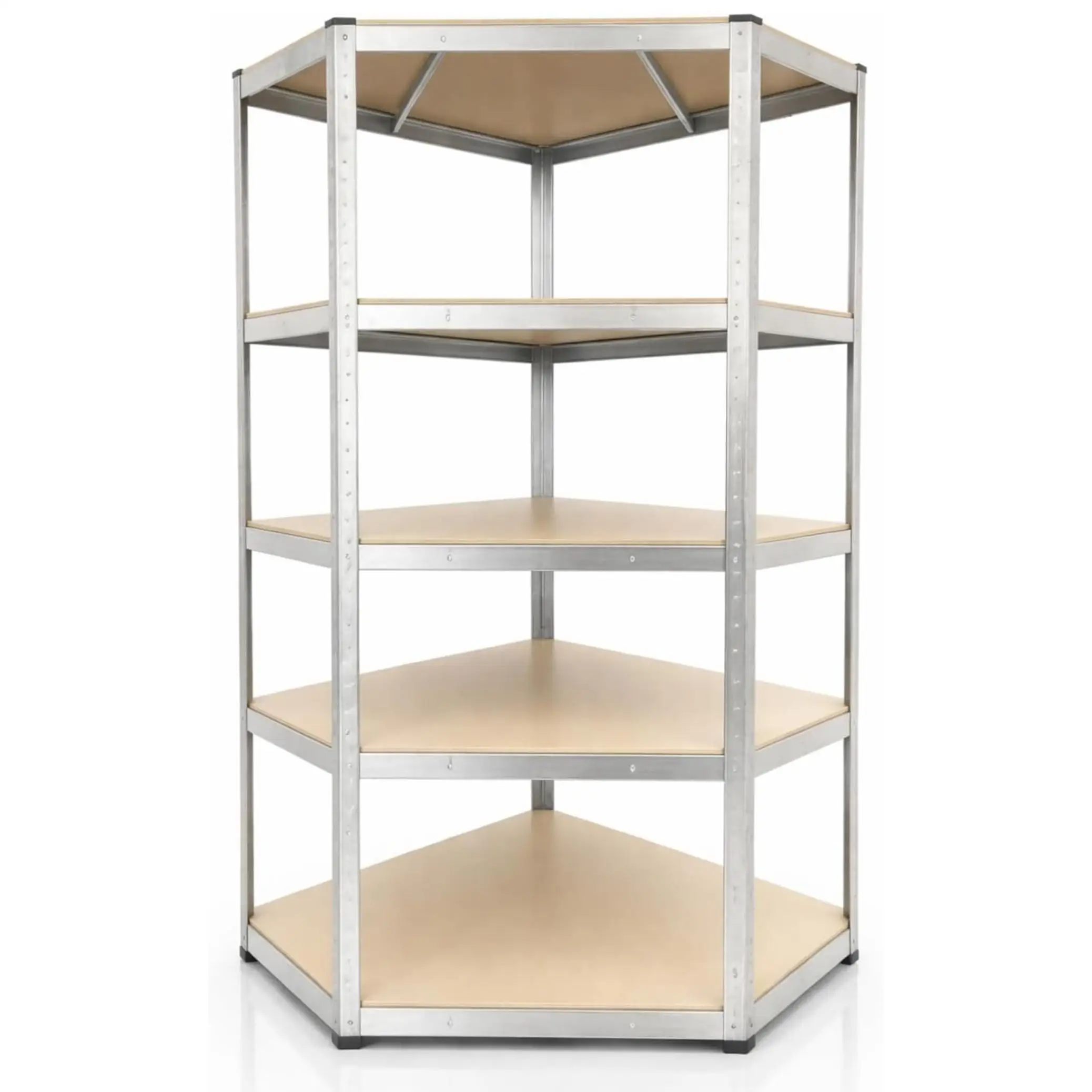 ORION91oficial® - Estantería Esquinera MODELO GRANDE, Galvanizada, Metálica Modular Almacenaje 180x90x40cm Acero y MDF Antihumedad, Hogar, Trastero, Garaje, 5 Baldas Ajustables, Cargas Pesadas 1750Kg