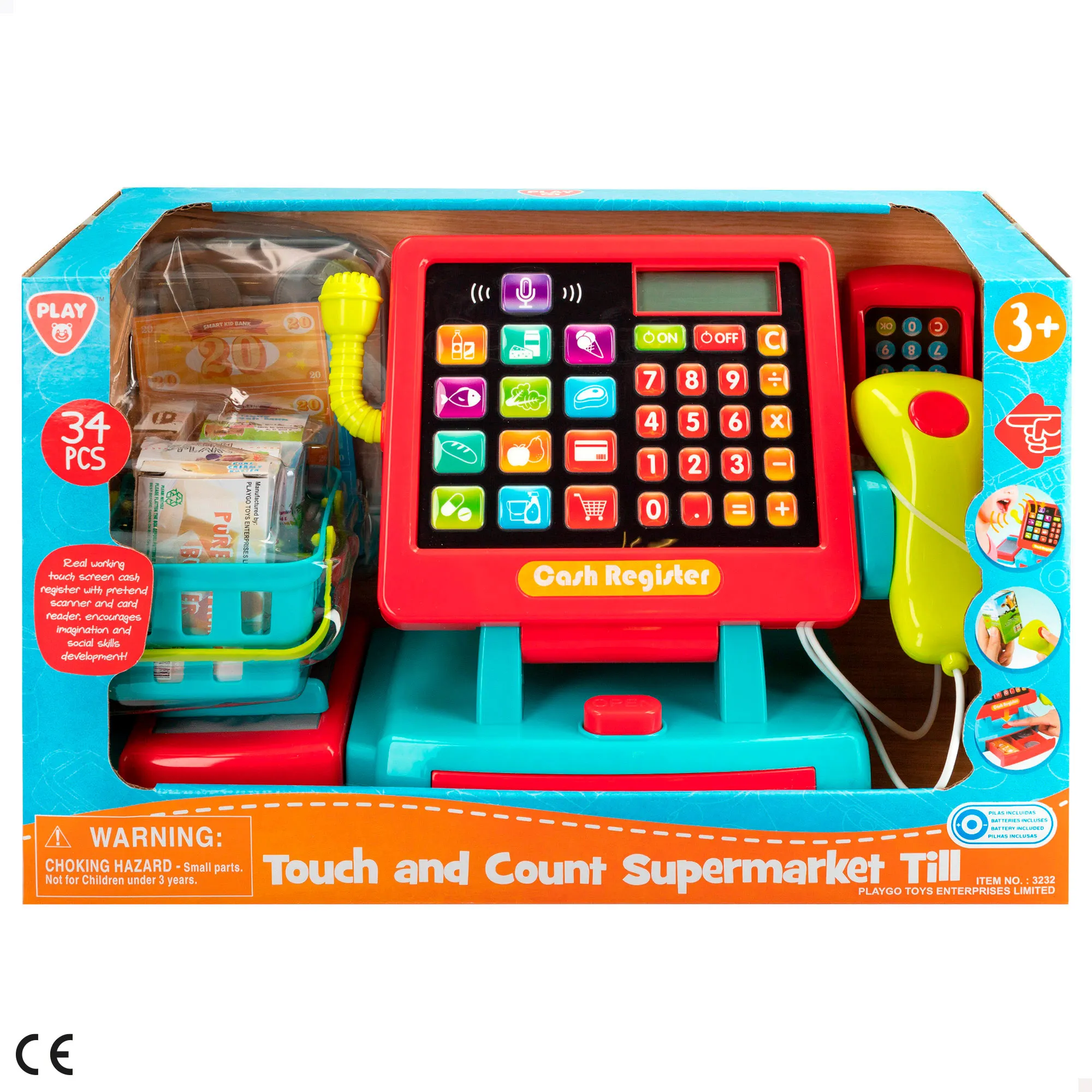 Play electric touch cash register, with light and sound, accessories included, pretend toy, supermarket toys, batteries included, +3 years #4