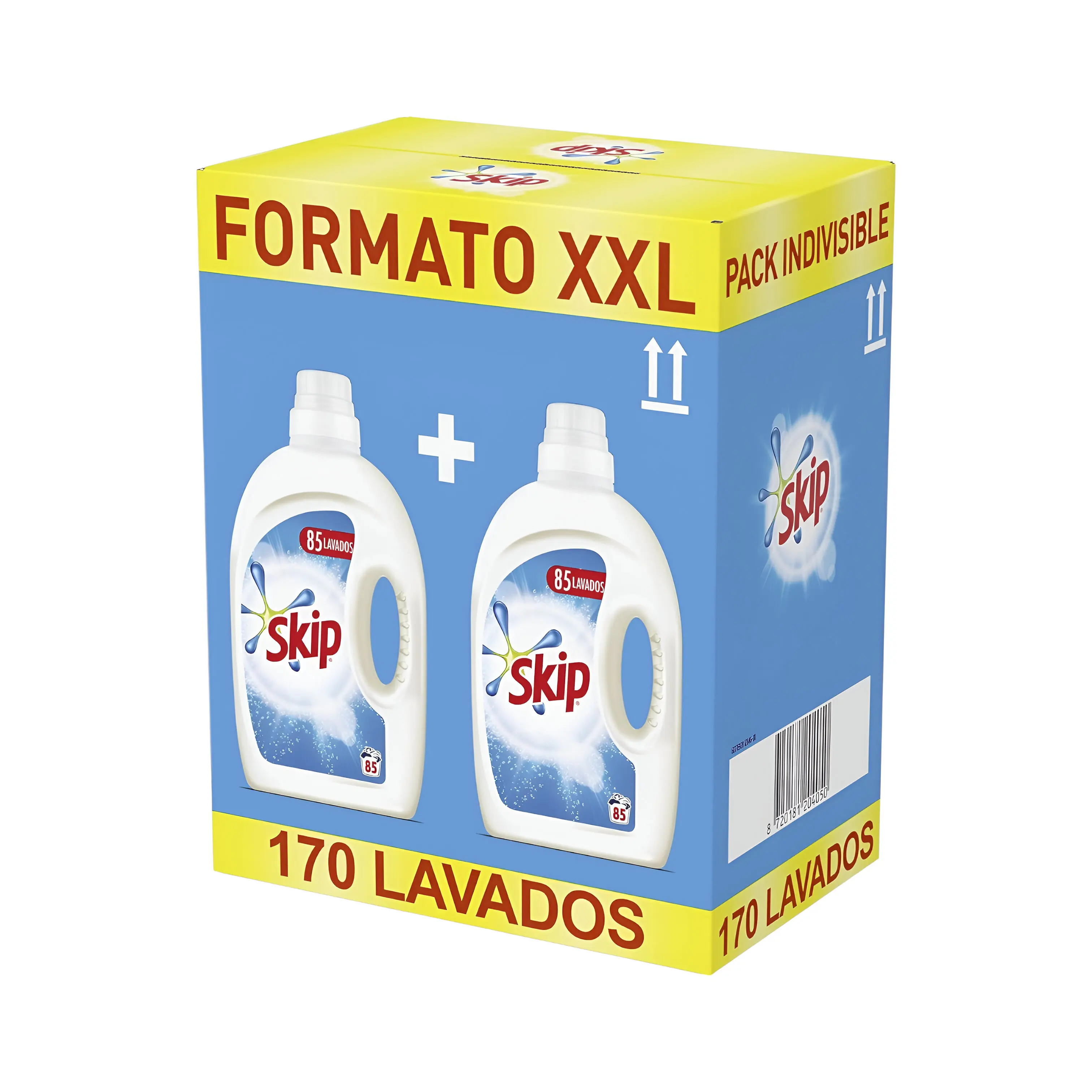 Liquid detergent Skip 2 units-deep cleaning-170 washes-format XXL Pack saving-action removes stains-fresh fragrances-SKIP.