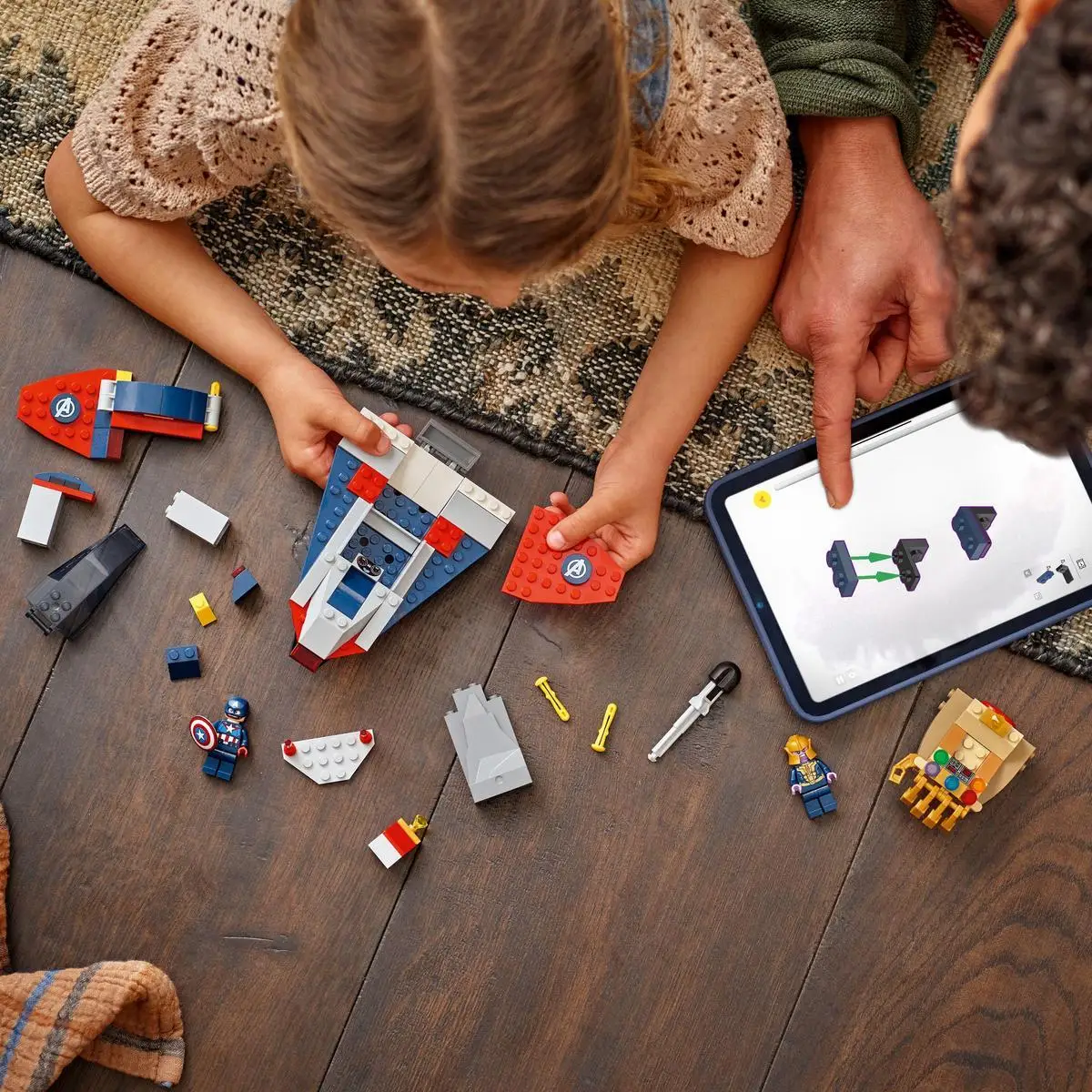 Lego ® |   Marvel captain america vs. thanos superhero building toy with jet plane, rocket and 2 minifigures, gift for boys and girls ages 4 and up 76319