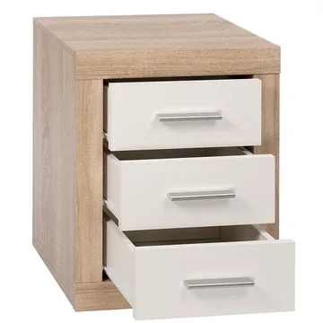 Lara Model Bedside Table with 3 Drawers. Available in Various Colors