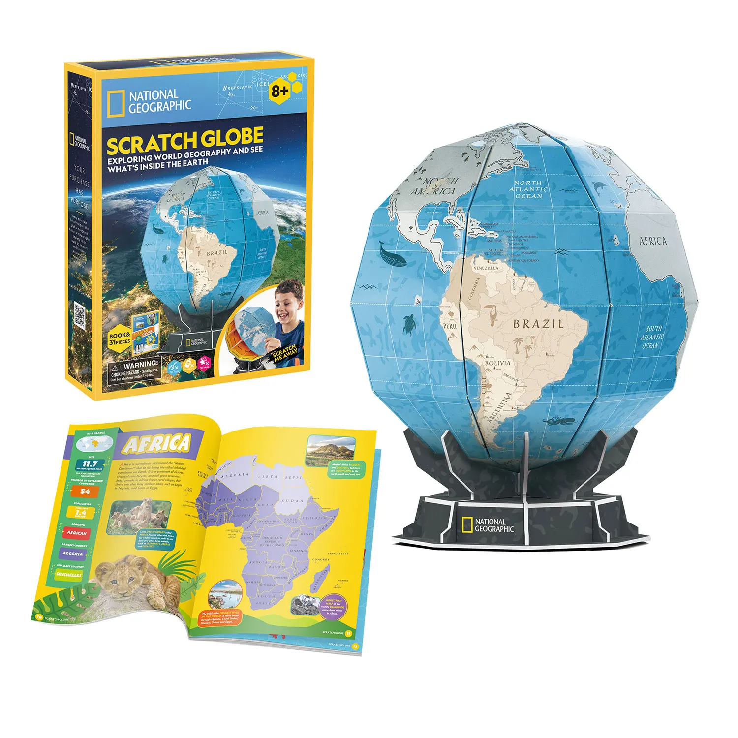 Puzzle 3d Globo Terráqueo - Puzzle 3d Niños +8 Años | Bola Del Mundo | Globo Terraqueo Interactivo Niños 32 Piezas | Maquetas Para Montar | Fácil Montaje