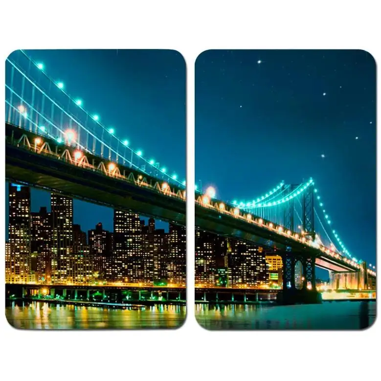 CUBRE ENCIMERA DE VIDRIO UNIVERSALES MODELO «BROOKLYN». 2 UNIDADES, HIGIÉNICA NO POROSA, RESISTENTE