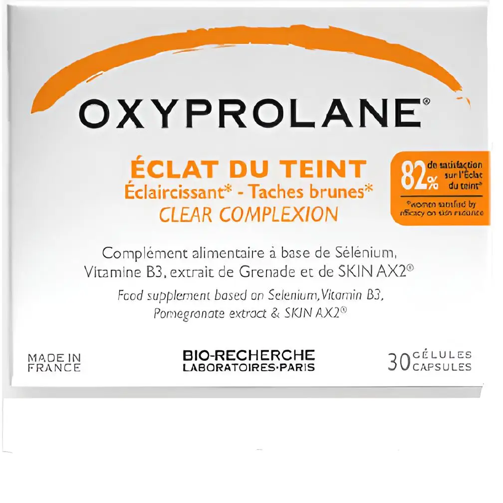 Bio-Recherche OXYPROLANE COMPLEXION RADIANTE 30 Cápsulas. Complemento Alimenticio para una Piel Luminosa y Uniforme