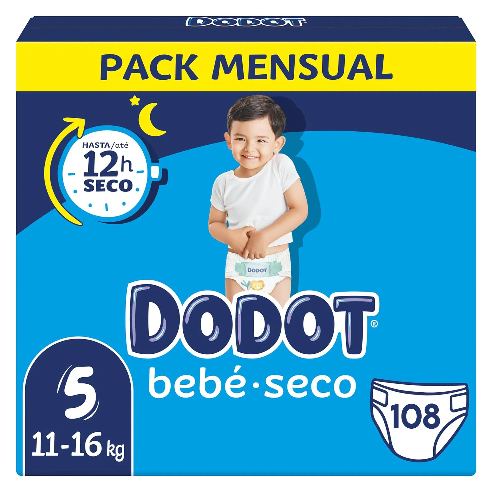 2 - DODOT PACK dry baby diaper size 5 - 108 PCs