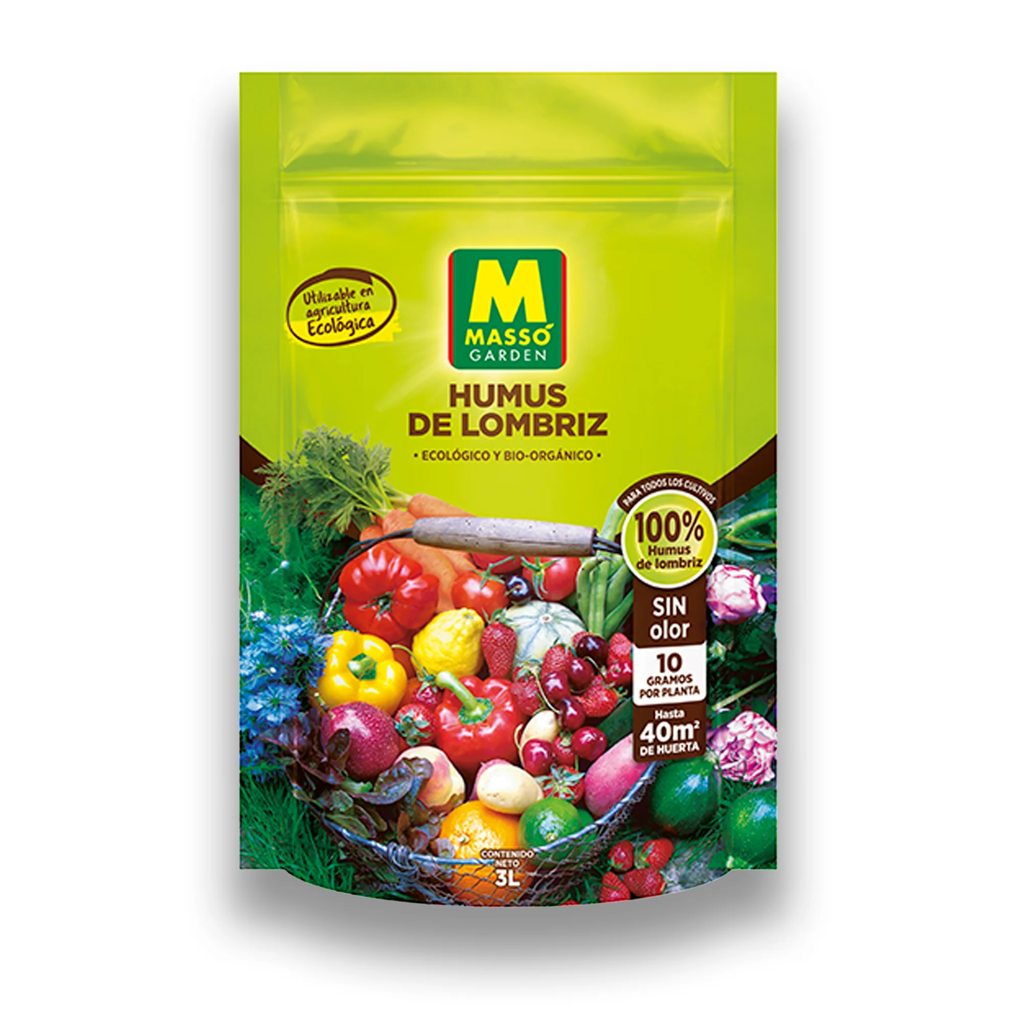 Abono 100% Humus de Lombriz ECOLÓGICO y Bio-Orgánico 3L | MUY EFECTIVO y 100% natural | Liberación lenta y acción duradera | Para aplicar en hasta 40 m2 de Huerta SIN OLOR y sólo es necesario 10 GR por planta ECO | Nexum+Market