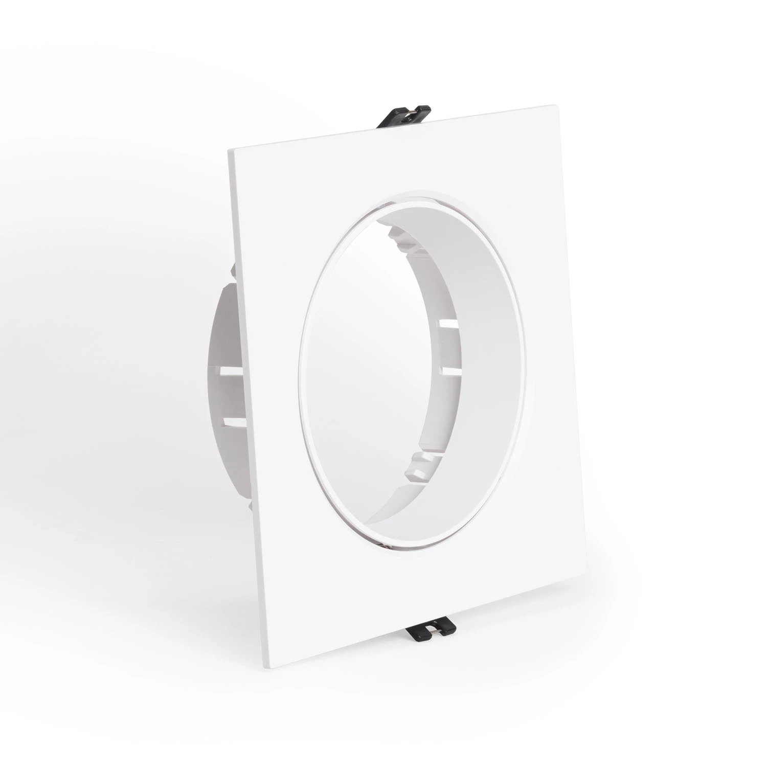 Ledkia Aro Downlight Empotrable Cuadrado Direccionable para Bombilla LED GU10 AR111 Corte Ø135 mm Blanco