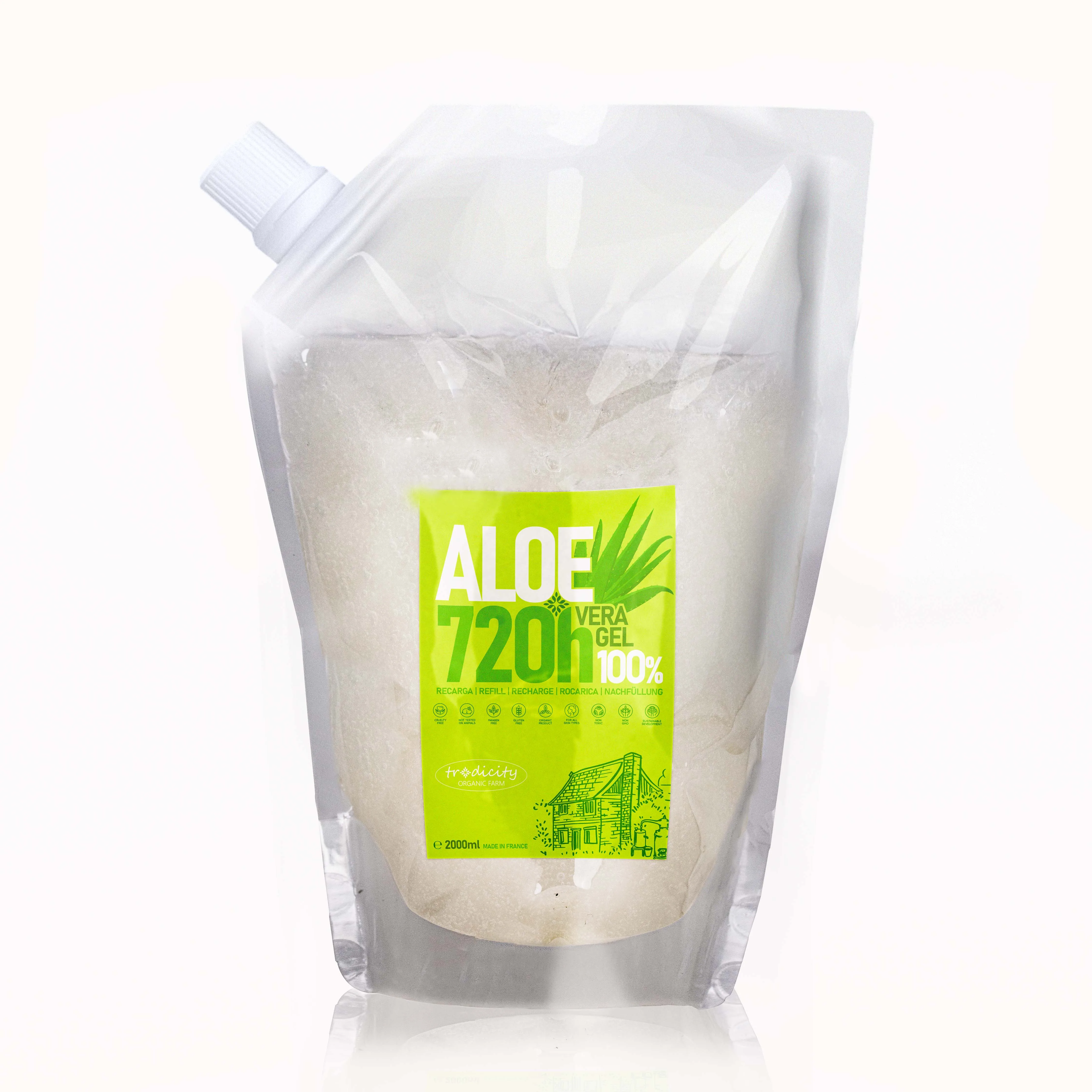 Gel Hidratante Corporal Aloe Vera Puro 100% Natural 720h  Hidratación Extrema  Tradicity Organic Farm