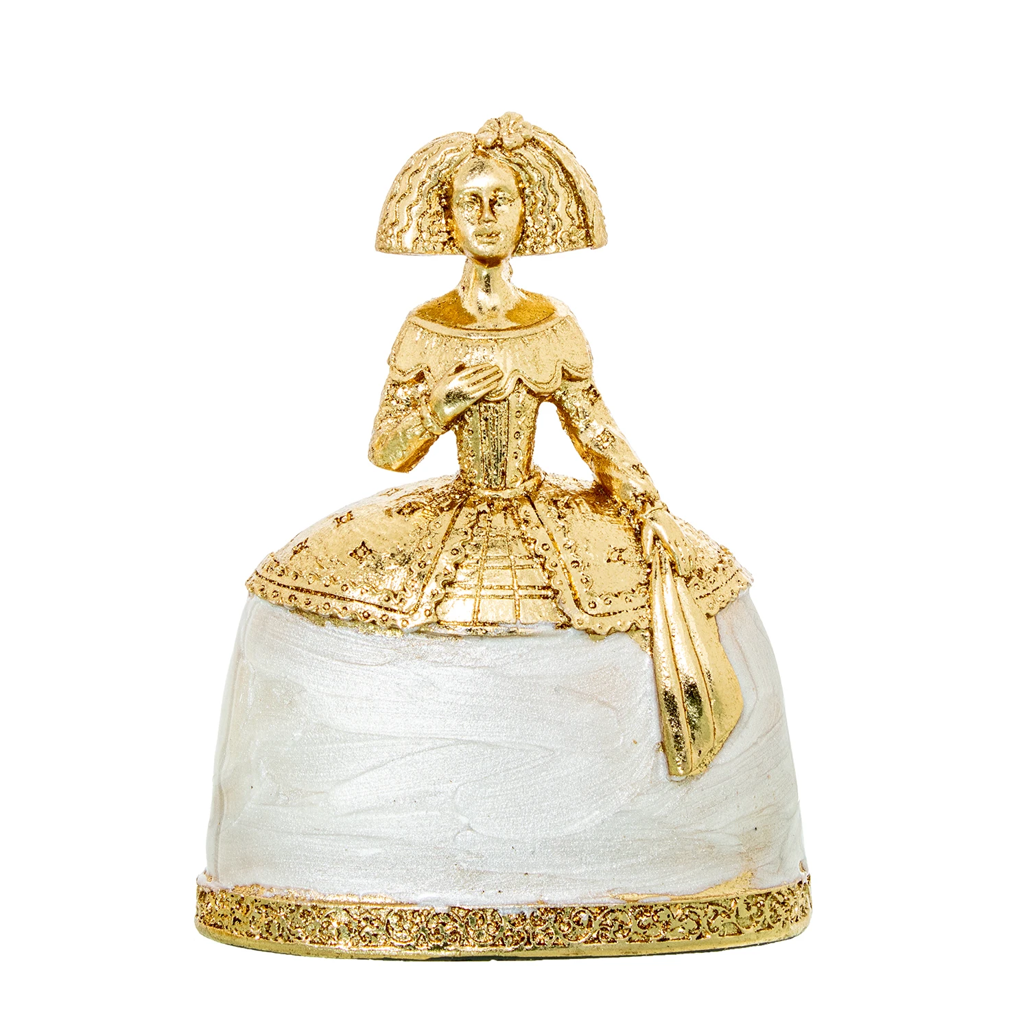 Figura resina 15cm menina dorada, nacar 11x5, 5x15cm