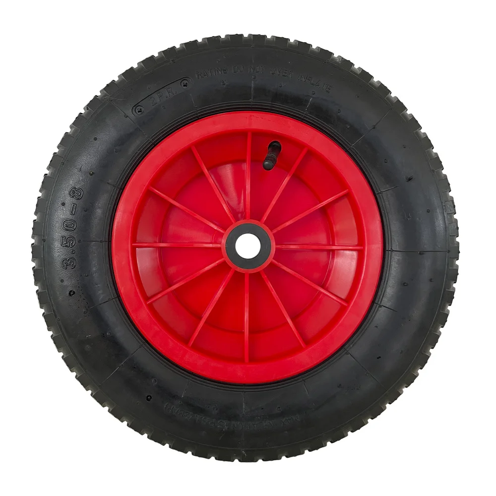 WOLFPACK PROFESIONAL LINEA 11110220 Rueda Neumática para Carretilla de Invernadero Llanta Plástico, Ø 370 mm. Eje Ø 20 mm, Multicolor, Individual