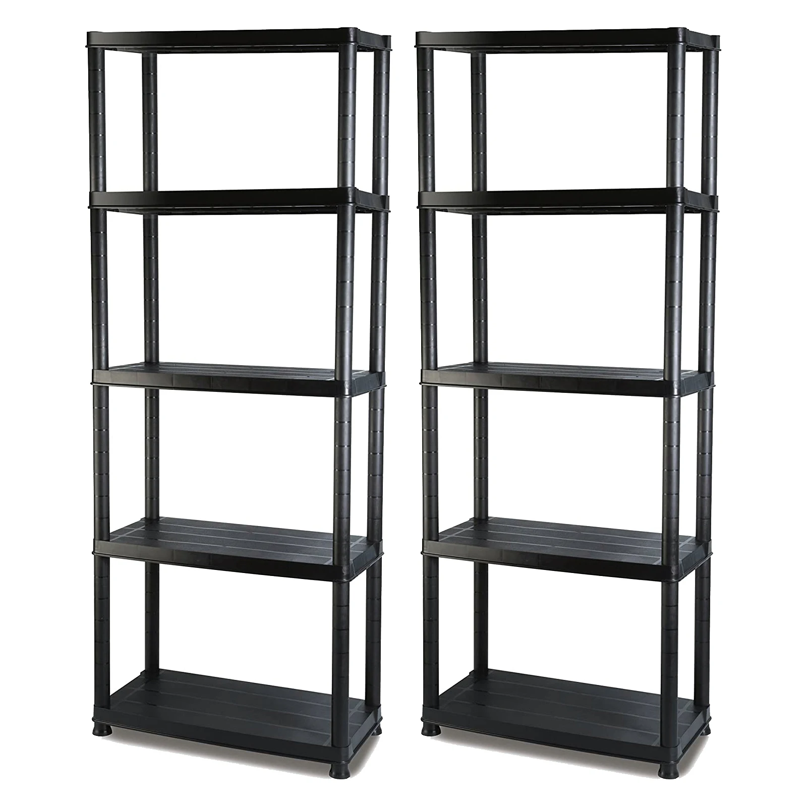 T-LoVendo 2X Estanteria de Plastico de 5 Baldas Polipropileno PP Negra 171x61x31 cm Garaje Cocina Despensa Terraza Oficina Trastero