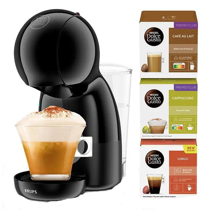 Krups - Cafetera de cápsulas Piccolo XS para café y bebidas frías o calientes, 15 bar, depósito 0,8 L, diseño ultracompacto con 48 cápsulas incluidas
