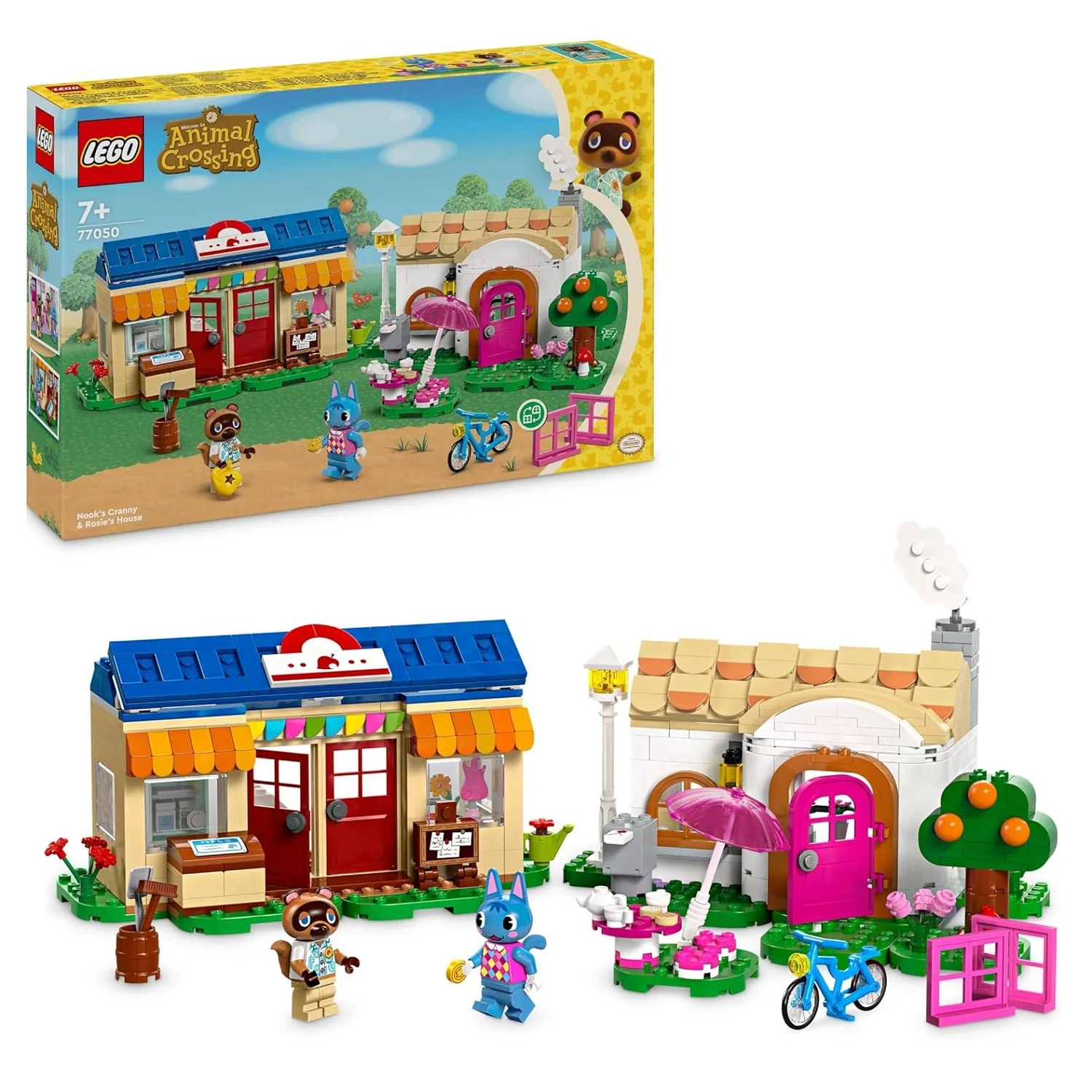 LEGO 77050 Animal Crossing MiniNook y Casa de Minina Juguete de Construcción Creativa con 2 Personajes de los Videojuegos (Mapache y Gato)