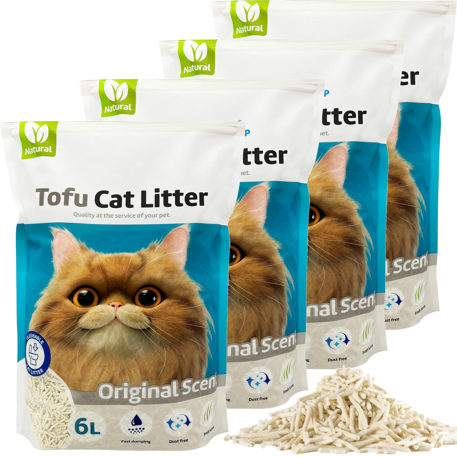 Cat agglomerator litter cat Tofu litter without dust easy to agglomerate odour controls is released into the toilet Original flavor BPS-15454