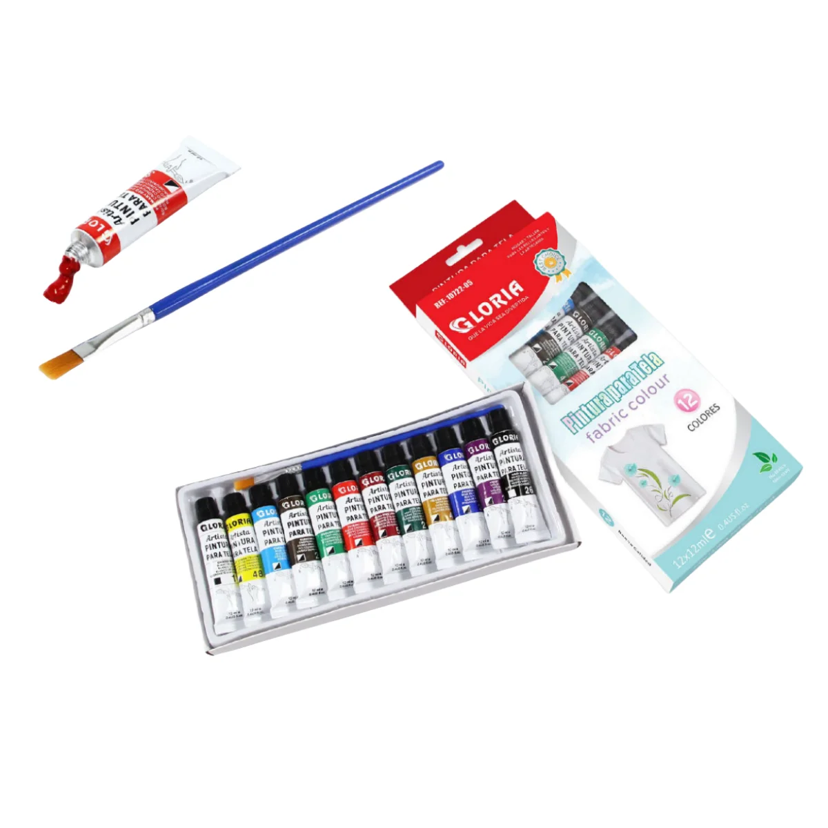 12-Tube Acrylic Paint Kit Oil Painting Water Paint Painting Tempera Painting Glass Painting Cloth for Adult School Set of 12 12 ml Professional Paintings-Suitable for Canvas, Wood or Paper