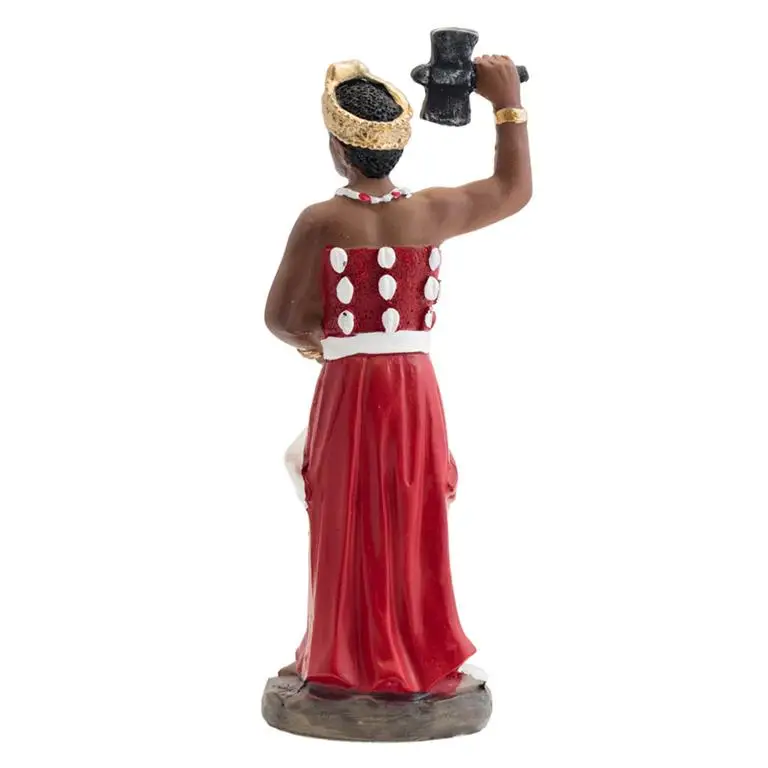 Changó Hand-Painted Resin Figure, 14 cm - Spiritual Power Representation of the Orisha, Authentic Design Symbolizing Leadership and Male Energy, Perfect for Ritual and Devotion, Ideal Christmas Gift or Decoration.