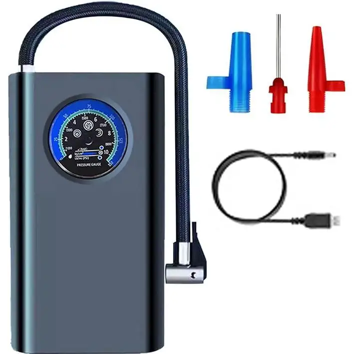 Inflador de ruedas, compresor electrico de aire para coche, inflador de neumaticos portatil para coches, bicicletas, globos, colchones, etc. MDHL