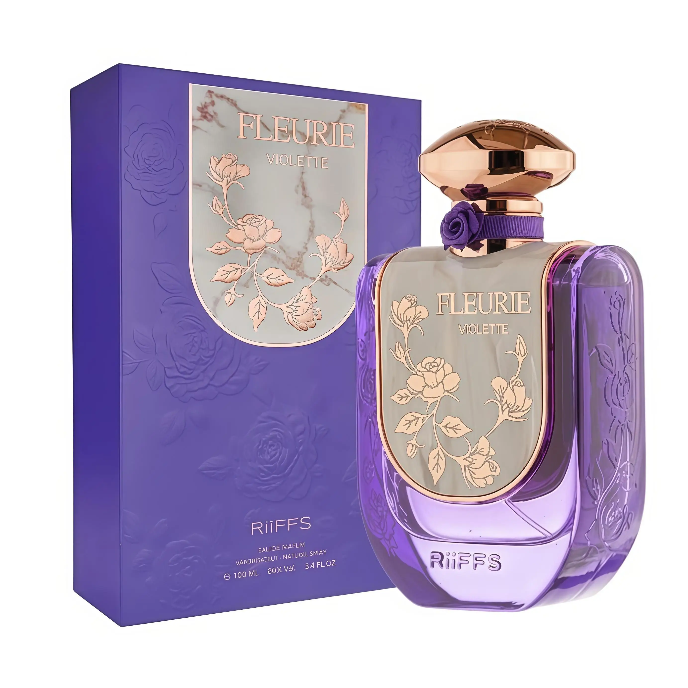 Riiffs Fleurie Violette 100ml - Perfume Elegante y Refinado para Mujer con Notas de Flor de Violeta y Frescura Fragancia Concentrada Floral Gourmand