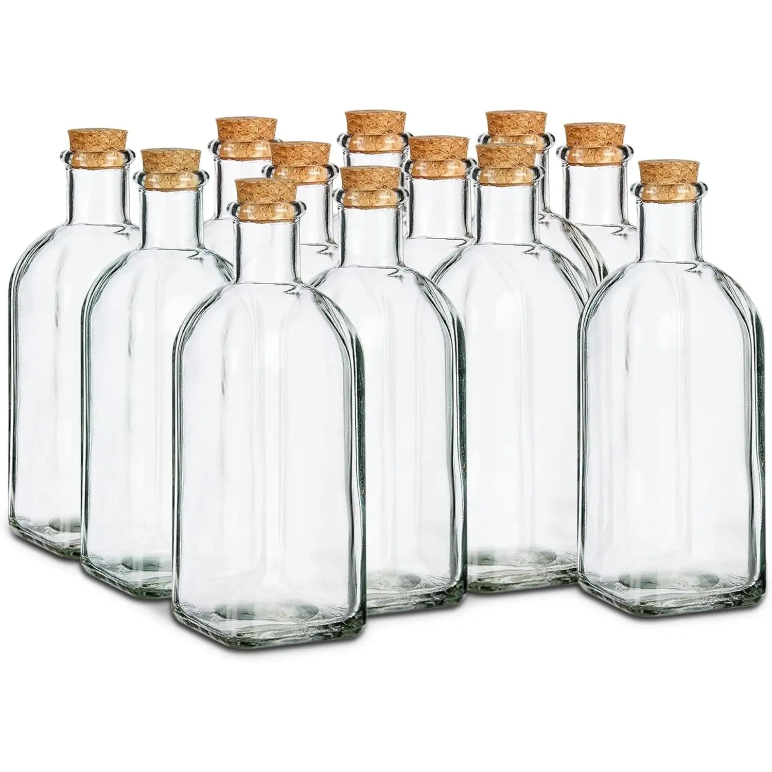 C.A-glass bottle Frasca-glass bottles with cork stopper-transparent-available in various sizes