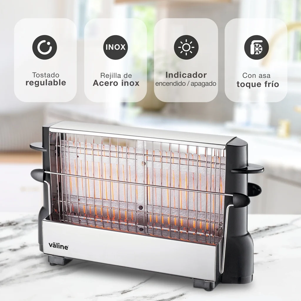 Valine gsc evolution multispace 700w vertical toaster - stainless steel grille - cable 1 meter