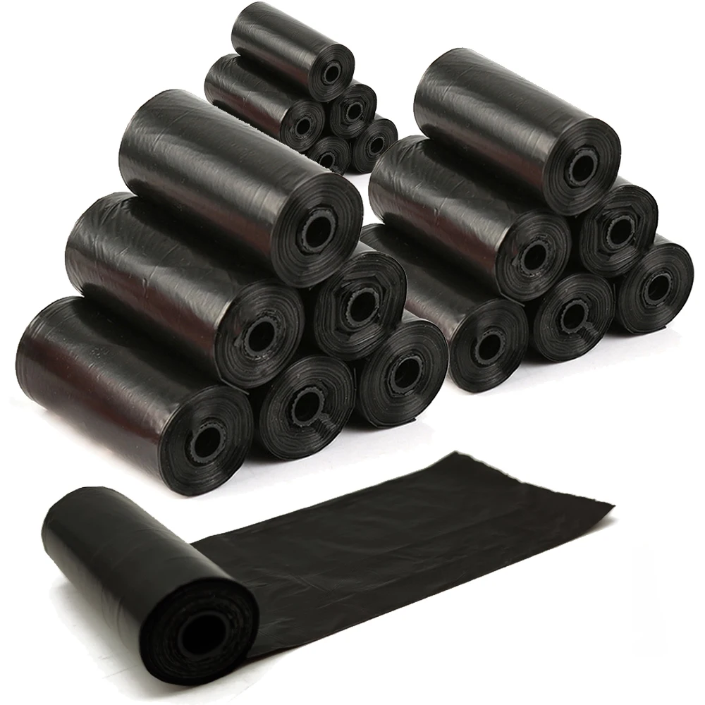 360 Bolsas de Caca Perro Bolsas para Excrementos de Perros para Mascotas Animales Domésticos Pack de 24 Rollos Color Negro BPS-5391