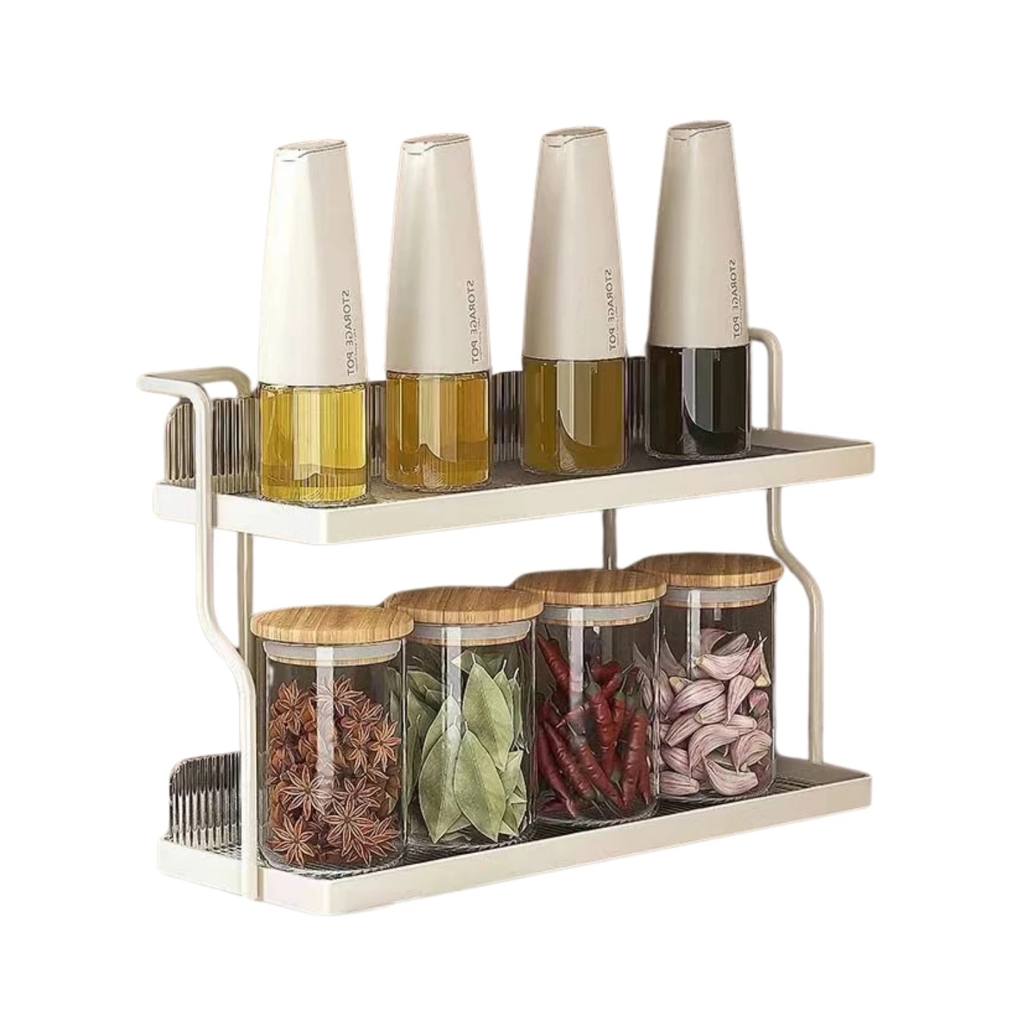 LUTODY - Organizador de especias Estante especiero metálico compacto para almacenamiento de salsas y condimentos en cocina