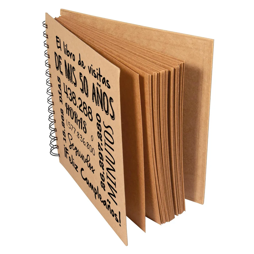 Signature book for 50th birthday in kraft with rings