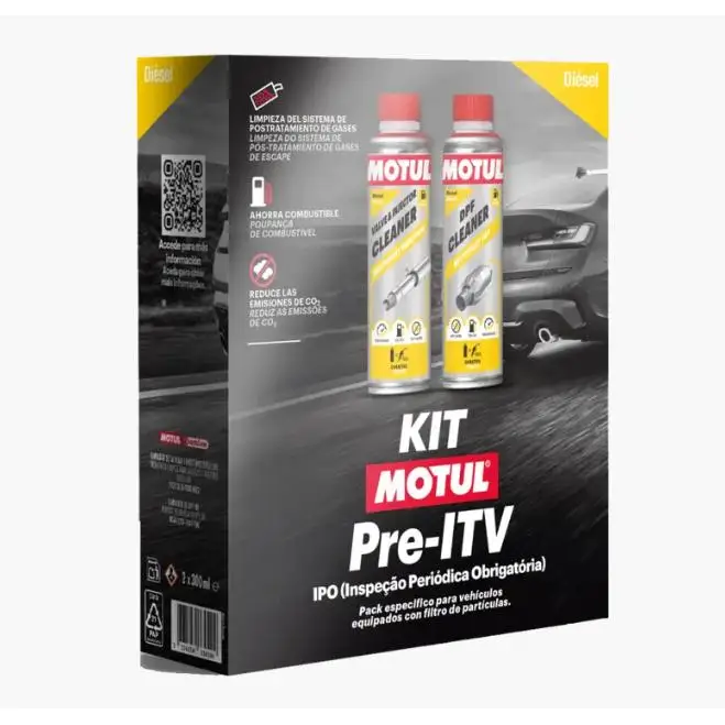 Motul Kit Pre Itv Diesel 300x2ml - Tratamiento Eliminador de Humos - Limpia Inyectores Diesel