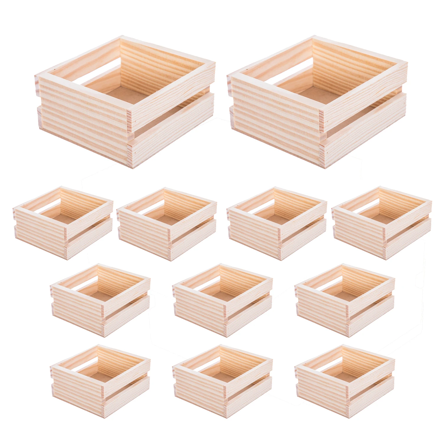 Servilletero de Madera Cuadrado con Listones. Pack 12 unidades. Tamaño: 11,5x12,5x6 cm. Diseño Compacto y Elegante para Organizar tus Servilletas. Ideal para Decorar Mesas de Bar, Restaurante,