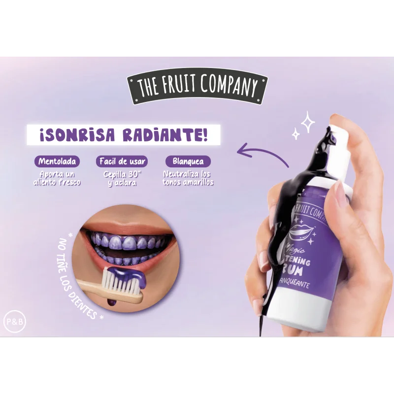 THE FRUIT COMPANY | Magic Whitening Serum Dental Blanqueador 30 ml. Pasta Blanqueante para Sonrisa Blanca y Cuidado Oral