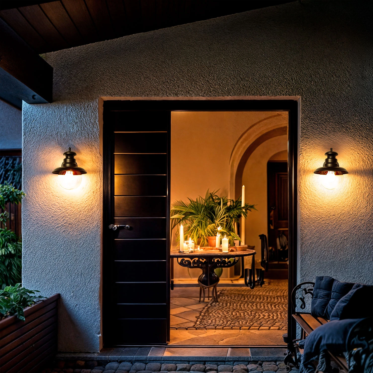 Ledkia Aplique de Pared Exterior Aluminio Lurnea Negro