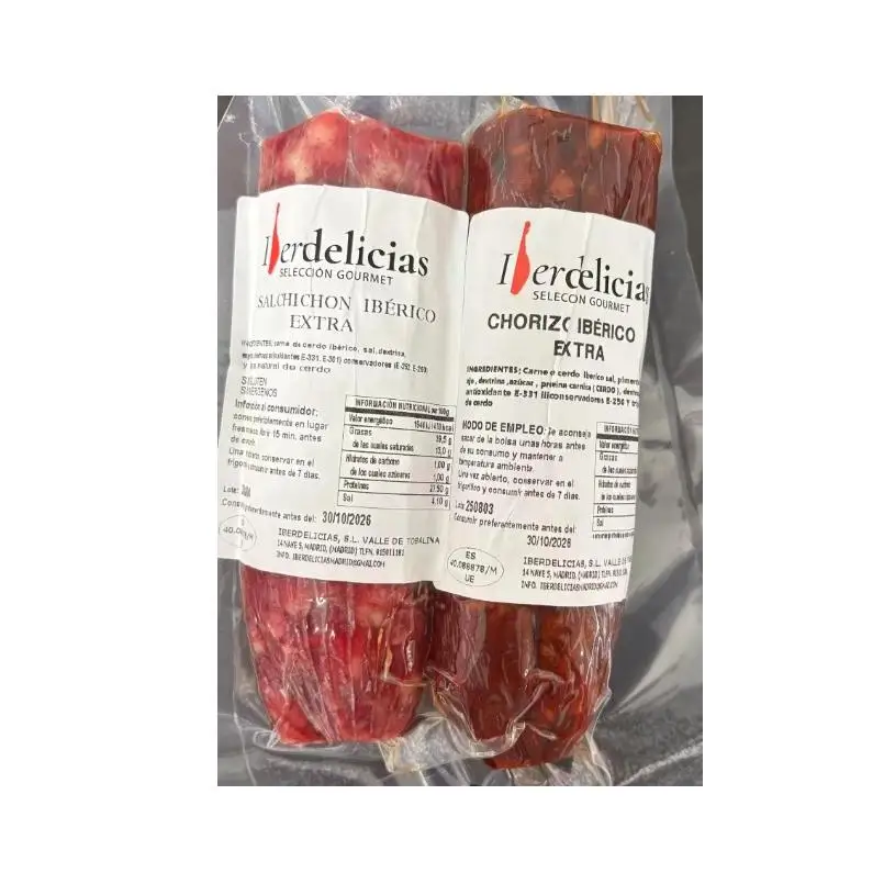 PACK salchichon iberico + chorizo iberico 550g-650g-PACK LOMO etiqueta negra+salchichon iberico + chorizo iberico 890-920g