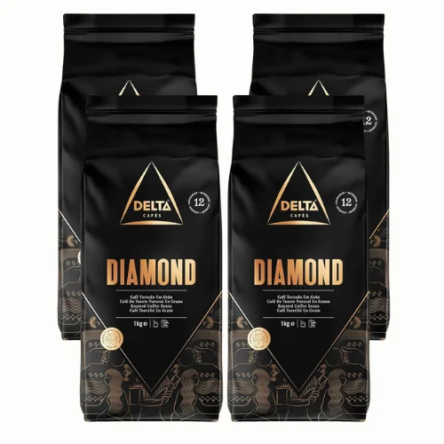 Delta Cafés - Café en Grano Diamond - 4 Paquetes de 1 Kg - Intensidad 12 - Mezcla de Granos de Café Tostados Arábica y… — oferta en AliExpress