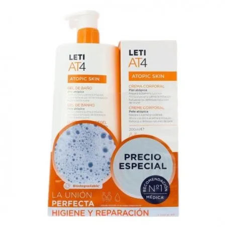 Pack LETI AT4 Gel de Baño Dermograso 750 ml + Crema Corporal 200 ml