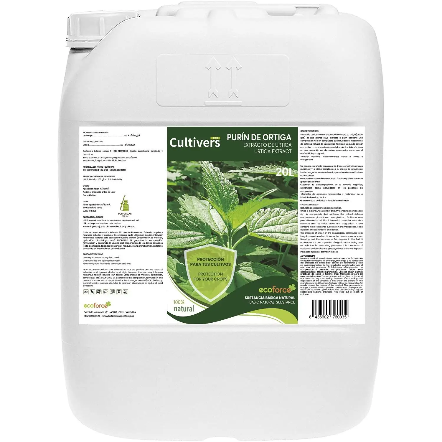 CULTIVERS Purín de Ortiga Ecológico 20 L