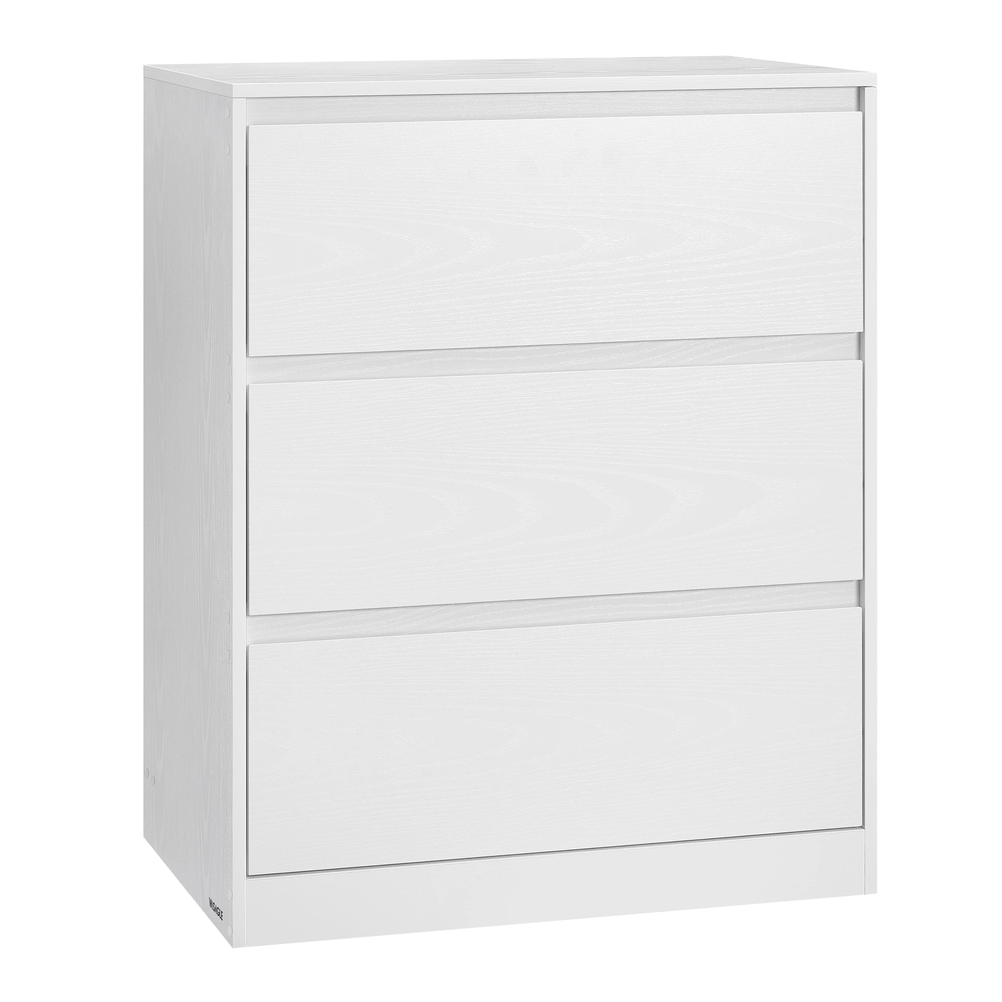 VASAGLE Kailyn Collection - Comò a 3 cassetti per camera da letto, mobile contenitore, armadio per vestiti, 40 x 60 x 75 cm, stile moderno, bianco