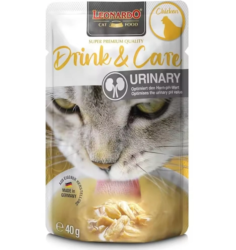 Pack 20X40 Gr - Leonardo Drink & Care Urinary soup with chicken in envelopes for cats